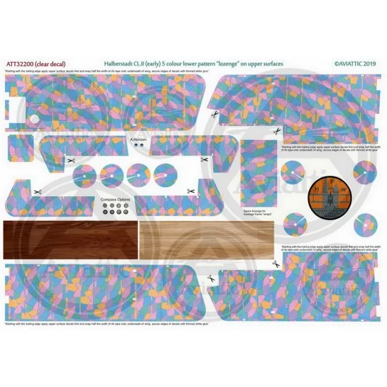 Aviattic ATT32200 1/32 (Clear Decal) Halberstadt Cl.ii 5 Colour Lower On Upper Surfaces w/Lozenge Rib Tapes - Model Planes