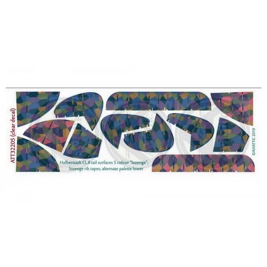 Aviattic ATT32205 1/32 Halberstadt Cl.ii Tail Surfaces 5 Colour Alternative Palette w/Lozenge Rib Tapes - Model Planes