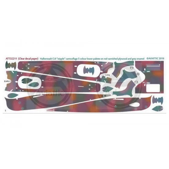 Aviattic ATT32211 1/32 Halberstadt Cl.ii Stipple Camo 5 Colour Upper Palette Red Varnished Plywood Grey - Model Planes