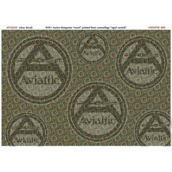Aviattic ATT32215 1/32 (Clear Decal) WWi Austro-Hungarian "Sworl" Printed Linen Camouflage "Aged Varnish"