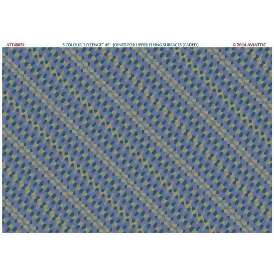 Aviattic ATT48031 1/48 Upper Flying Surfaces 5 Colour "Lozenge" 45 Degrees Joined Ver. (Faded) - Model Planes