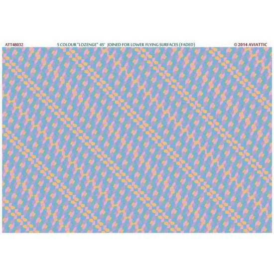 Aviattic ATT48032 1/48 Lower Flying Surfaces 5 Colour "Lozenge" 45 Degrees Joined Ver. (Faded) - Model Planes