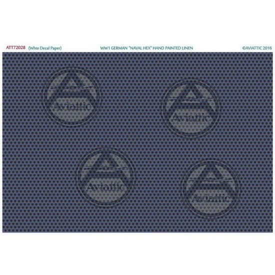 Aviattic ATT72028 Decals for 1/72 WWi German "Naval Hex" Hand Painted Linen (White Decal Paper) - Model Planes