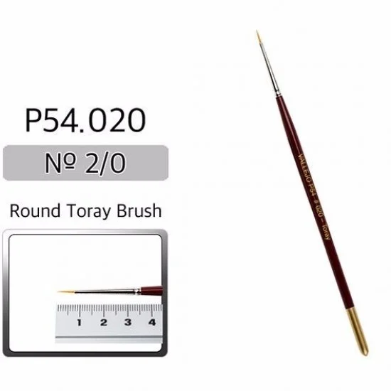 Vallejo B02020 Round Toray Brush No.2/0 Paint Brush - Hobby & Model Paints