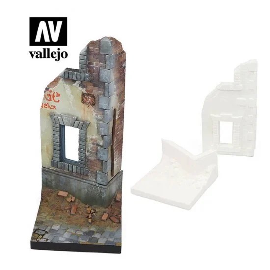 Vallejo SC009 1/35 European Building Ruined Street Corner (7 x 7 x 15.5 cm) - Scenics & Diorama