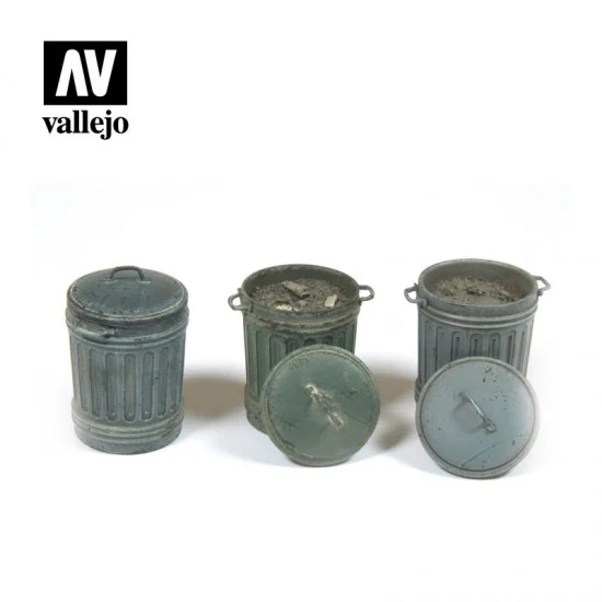 Vallejo SC212 1/35 Garbage Bins #1 (3pcs) - Scenics & Diorama
