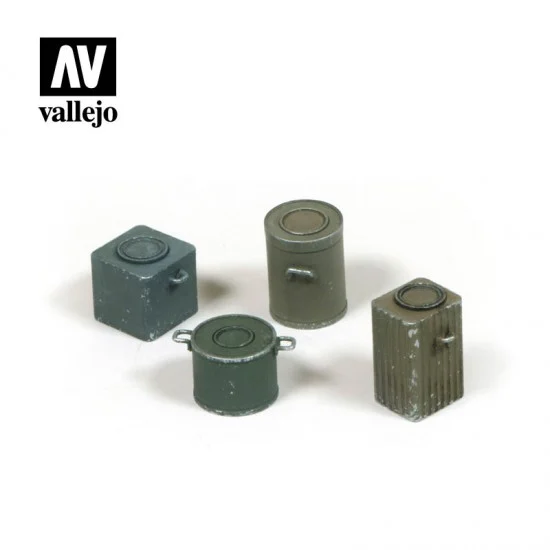 Vallejo SC224 1/35 WWII German Food Containers (4pcs) - Scenics & Diorama