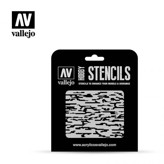 Vallejo ST-CAM004 Masking Stencils for 1/35, 1/32 Modern AFV & Aircraft Pixelated Camouflage