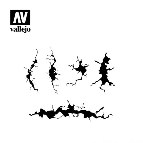 Vallejo ST-TX001 Masking Stencils for 1/35 Cracked Wall (cracked paint and texture)