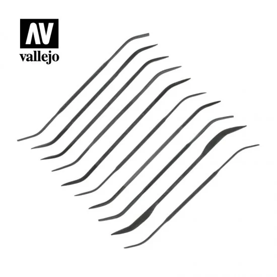 Vallejo T03003 Curved Files Set (10pcs) - Hobby Tools & Supplies