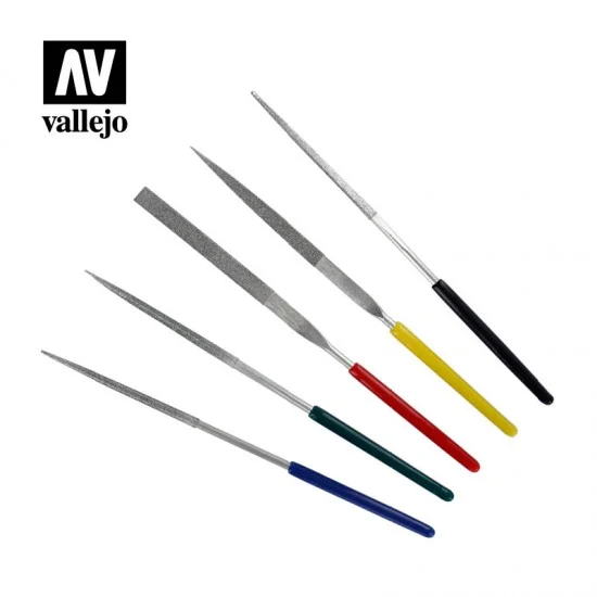 Vallejo T03004 100mm Diamond Needle File Set (5pcs) - Hobby Tools & Supplies