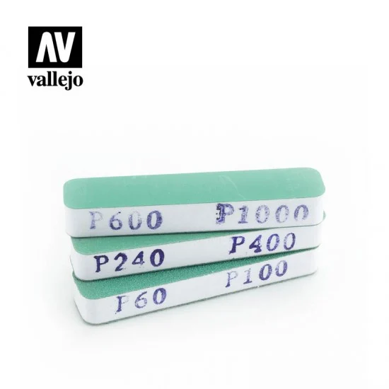 Vallejo T04002 FlexiSander Dual Grit (90 x 19 x 12mm, 3pcs) - Hobby Tools & Supplies