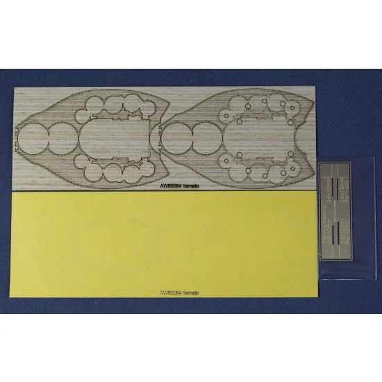 Artwox 50054 Yamato Wooden Deck w/Masking Sheet & Photoetch for Fujimi #421605 kit (2in1) - Model Ships & Boats