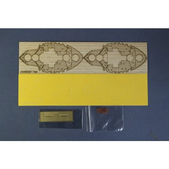 Artwox 50057 IJN Battleship Hiei Wooden Deck w/Masking Sheet & Photoetch for Fujimi #421742 kit (2in1) - Model Ships & Boats