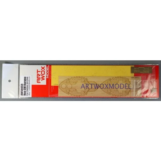 Artwox 50059 Haruna Wooden Deck Set for Fujimi kit #421759 (2in1, Wooden Deck+PE+3M Paint Mask) - Model Ships & Boats