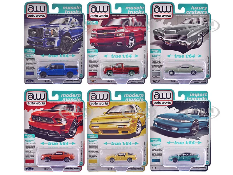 Auto World Premium 2025 Release 1 Set B of 6 pieces 1/64 Diecast Model Cars by Auto World - 1/64 Scale Sets