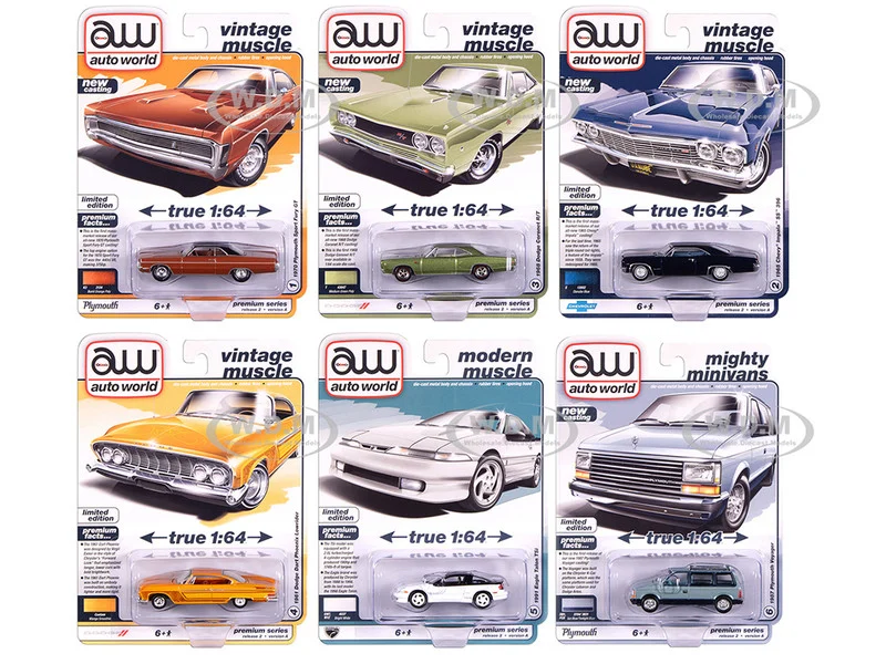 Auto World Premium 2025 Release 2 Set A of 6 pieces 1/64 Diecast Model Cars by Auto World - 1/64 Scale Sets