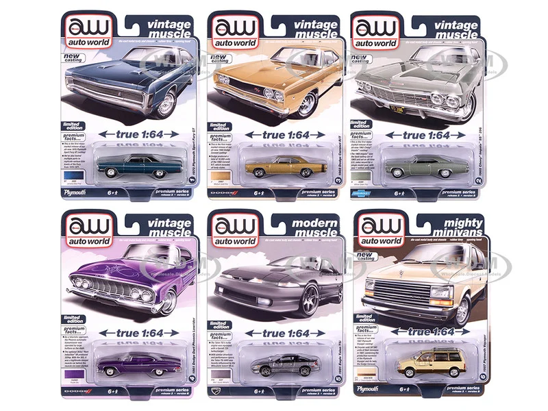 Auto World Premium 2025 Release 2 Set B of 6 pieces 1/64 Diecast Model Cars by Auto World - 1/64 Scale Sets