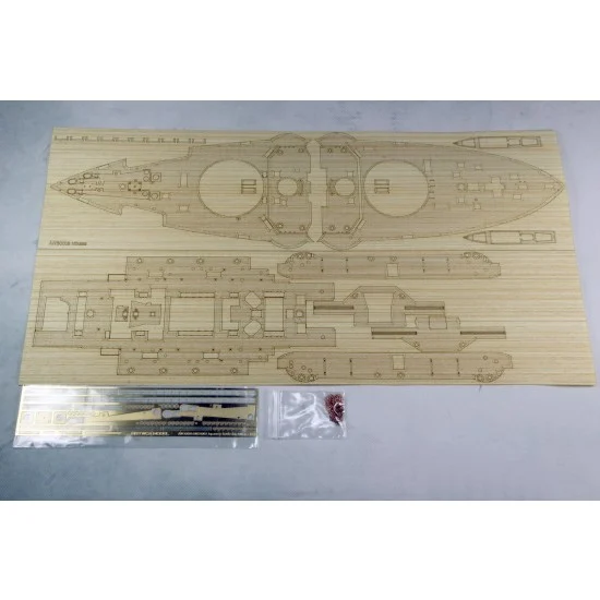 Artwox AM30004A 1/200 IJN Battleship Mikasa 1902 Wooden Deck w/Masking & PE Sheets for Hobby boss #82002 - Model Ships & Boats