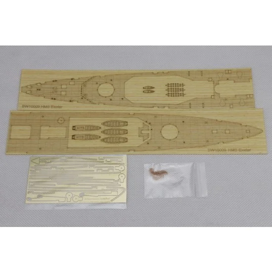 Artwox BW10009 1/350 HMS Exeter Wooden Deck w/PE for Trumpeter kit #05350 - Model Ships & Boats