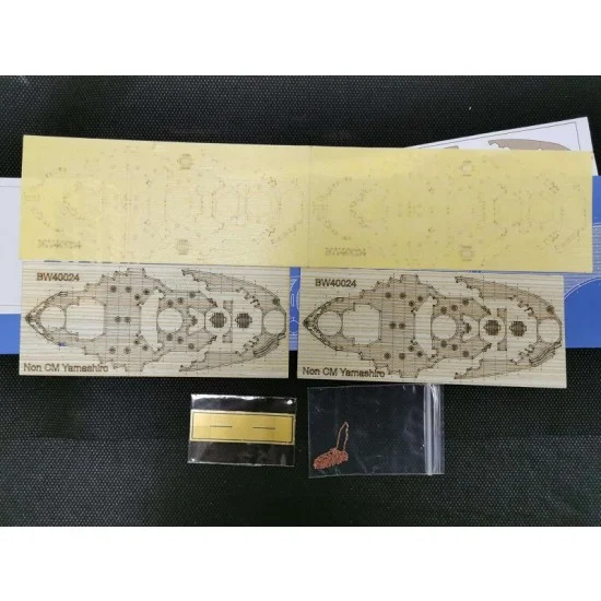 Artwox BW40024 Non CM Yamashiro Wooden Deck, Masking, Planking Masking PE for Fujimi kit #422206 - Model Ships & Boats