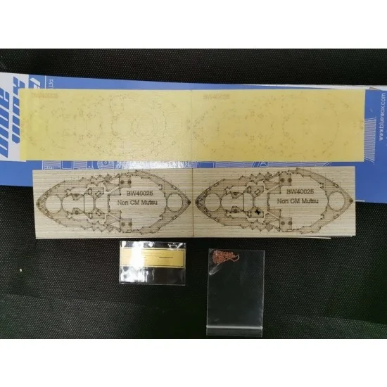 Artwox BW40025 Non CM Mutsu Wooden Deck, Masking, Planking Masking PE for Fujimi kit #422527 - Model Ships & Boats