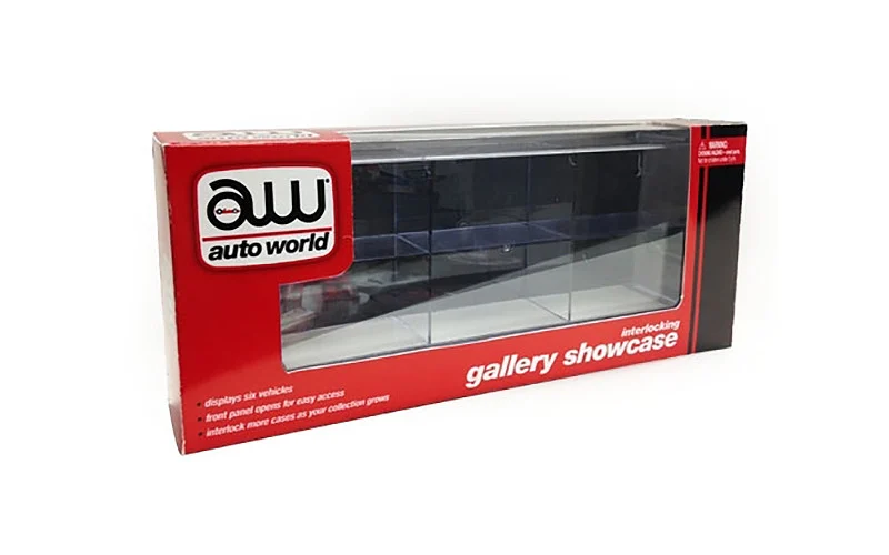 6 Car Interlocking Collectible Acrylic Display Show Case for 1/64 Scale Model Cars by Auto World - Accessories