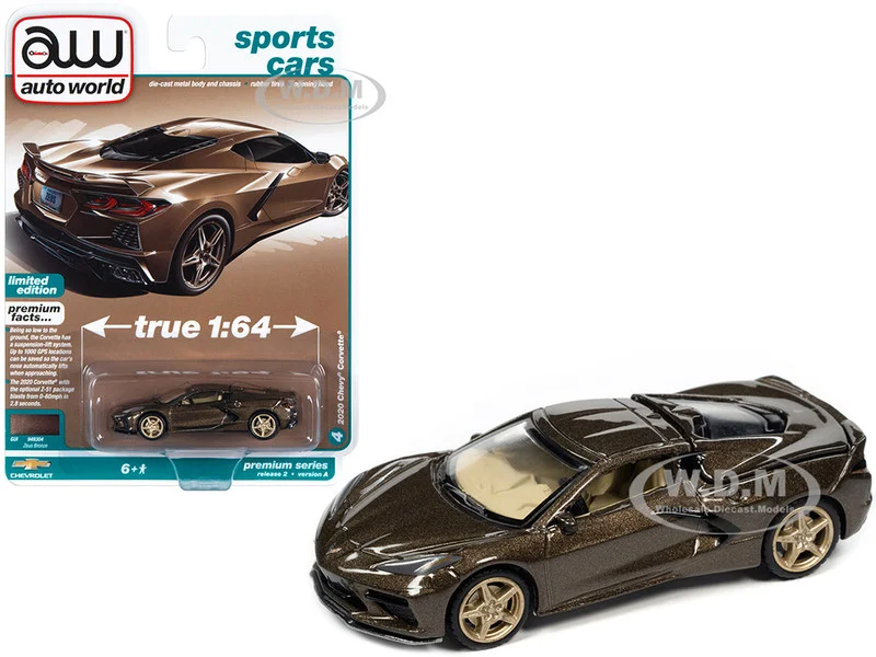 2020 Chevrolet Corvette Zeus Bronze Metallic "Sports Cars" Limited Edition 1/64 Diecast Model Car by Auto World - Chevrolet Models