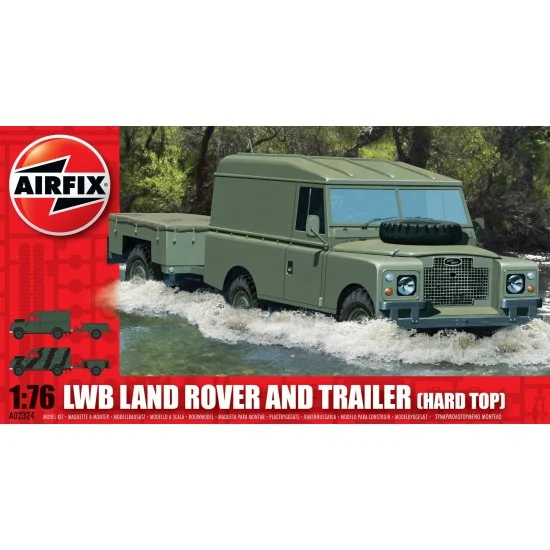Airfix 2324 1/76 British Long-Wheel Base (LWB) Land Rover and Trailer (Hard Top)