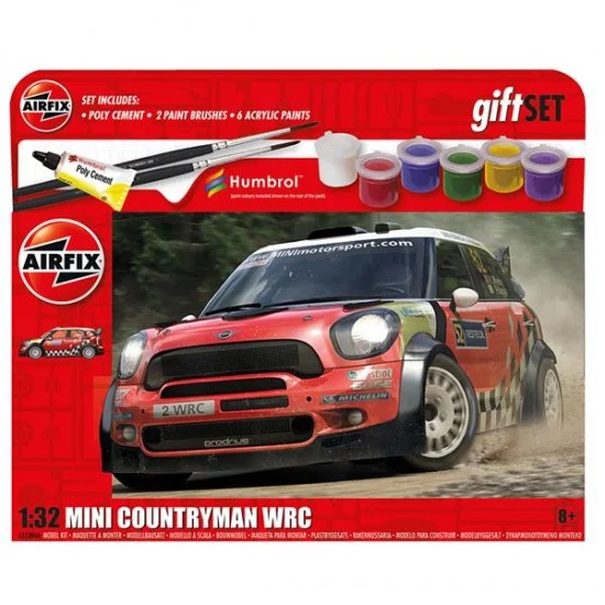 Airfix 55304A 1/32 Gift Set - Mini Countryman WRC (kit, paints, glues, brushes)