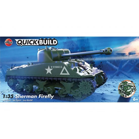 Airfix J6042 1/35 Quickbuild Sherman Firefly Plastic Brick Construction Toy - Military Vehicles & Tanks