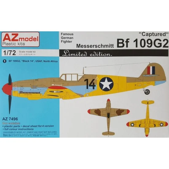 AZ model 7496 1/72 Messerschmitt Bf 109G-2 Captured Fighter