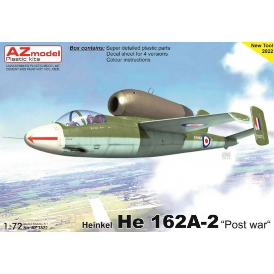 AZ model 7822 1/72 Heinkel He 162A-2 ''Post war'' Jet Fighter