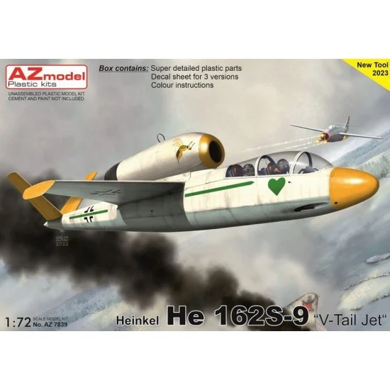 AZ model 7839 1/72 Heinkel He 162S-9 ''V-Tail Jet'' Fighter