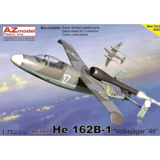 AZ model 7851 1/72 Heinkel He 162B-1 ''Volksjager 46'' Jet Fighter