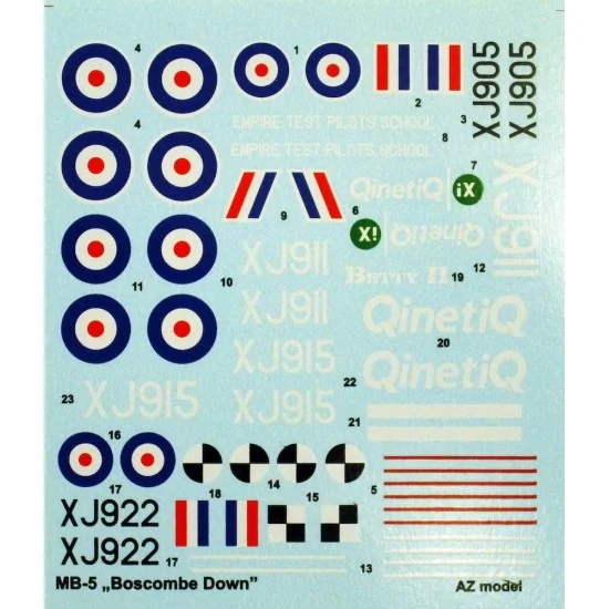 AZ model A7026 1/72 Martin Baker M.B.5 Decal ''Boscombe Down'' - Model Planes