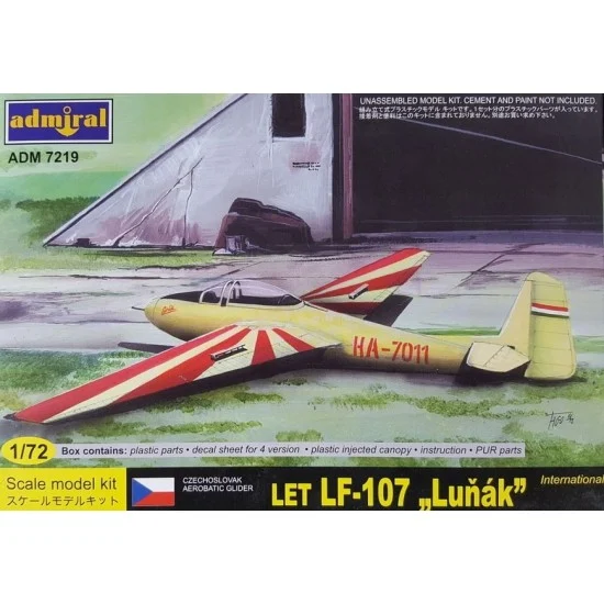 AZ model ADM7219 1/72 Letov LF-107 Lunak International Aerobatic Glider [Admiral]