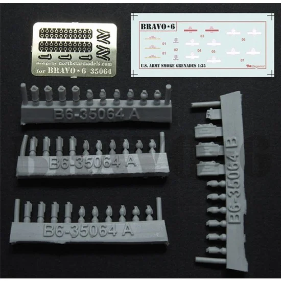 Bravo6 35064 1/35 US Grenades & Claymores (Resin parts with decals and photoetch) - Model Figures