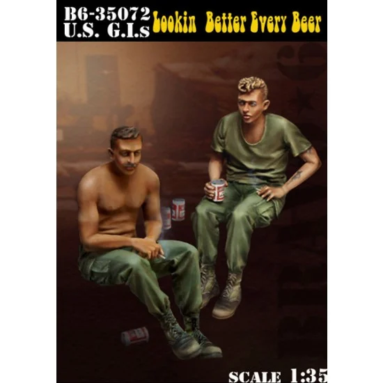 Bravo6 35072 1/35 US G.I.s "Lookin' Better Every Beer" (2 Figures) - Model Figures