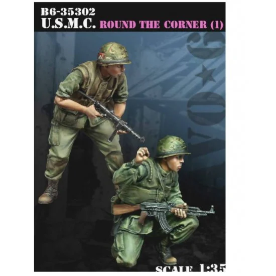 Bravo6 35302 1/35 Round the Corner #1 - USMC Soldiers w/Swedish K & AK-47 (2 figures)