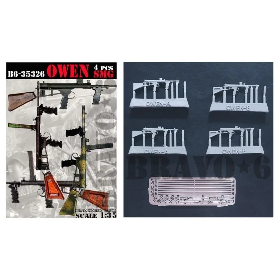 Bravo6 35326 1/35 Owen SMG Gun (4pcs) - Model Figures