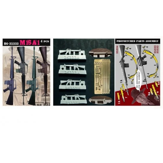 Bravo6 35333 1/35 M16A1 Rifle (4pcs) - Model Figures