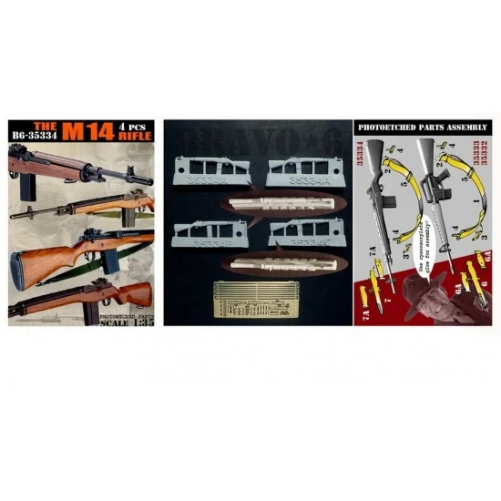 Bravo6 35334 1/35 US M14 Rifle (4pcs) - Model Figures