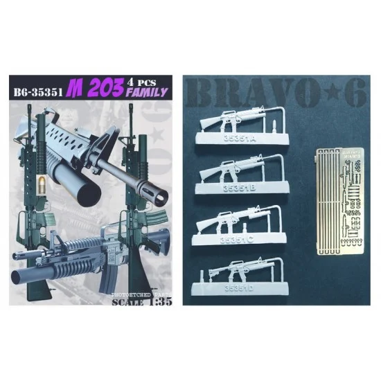 Bravo6 35351 1/35 M203 Family Grenade Launcher (4pcs) - Model Figures