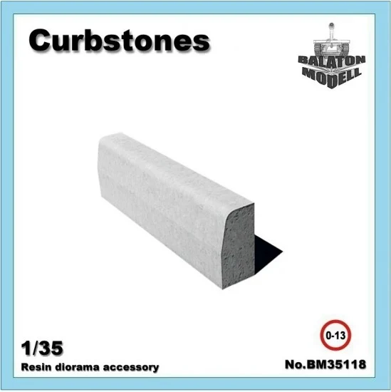 Balaton Modell BM35118 1/35 Curbstones (10pcs, each Length: 2.5cm) - Scenics & Diorama