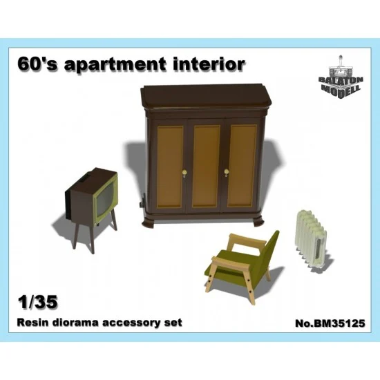 Balaton Modell BM35125 1/35 60s Apartment Interior - Scenics & Diorama