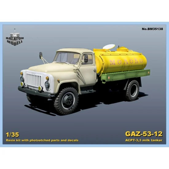 Balaton Modell BM35138 1/35 Gaz-53-12 ACPT 3.3 Milk Tanker