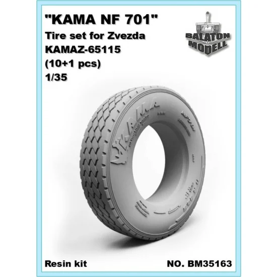 Balaton Modell BM35163 1/35 Kama NF-701 Tyres Set for Zvezda Kamaz 65115 Kit (10+1 pcs)
