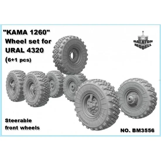 Balaton Modell BM3556 1/35 KAMA-1260 Wheels Set for Trumpeter Ural kits (6+1 pcs)
