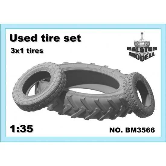 Balaton Modell BM3566 1/35 Worn Tyres Set (3x1) - Scenics & Diorama